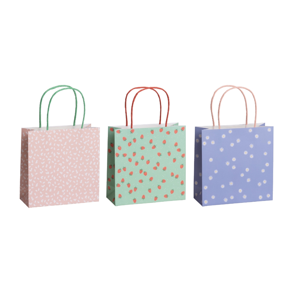 Set of 3 colorful pastel gift bags