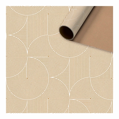 Natural shade gift paper with geometric ornaments