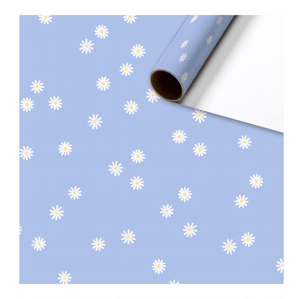 Wrapping paper purple with daisies