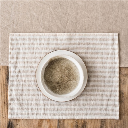 Set of linen striped placemats
