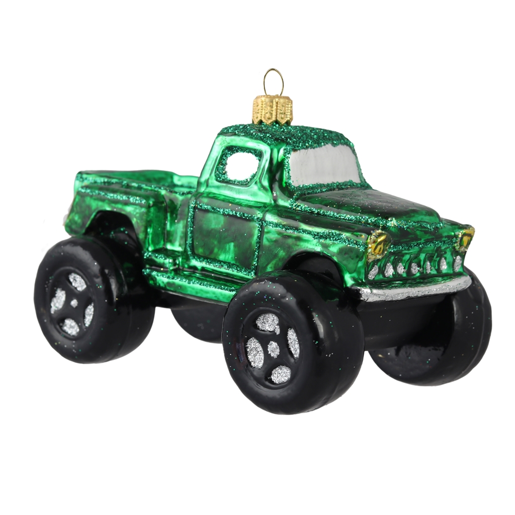 Green Monster Truck Christmas ornament
