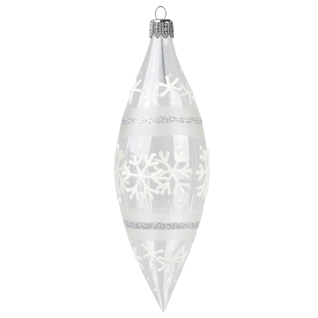 Christmas clear teardrop with snowflakes