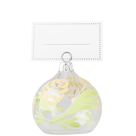 Glass seating card holder clear rose