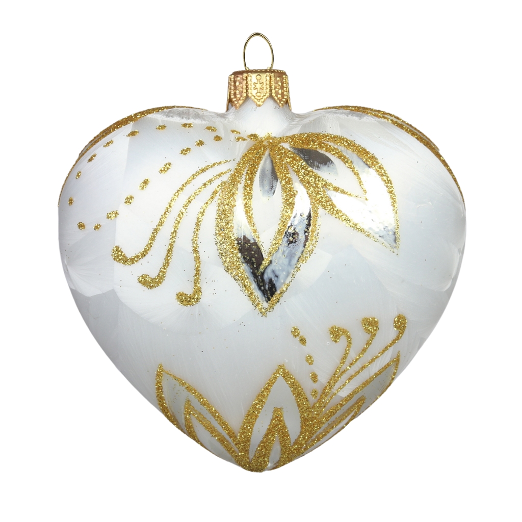 Glass heart with gold decor