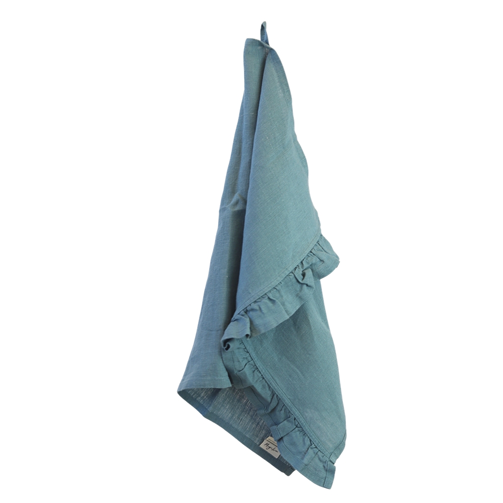 Blue linen kitchen towel