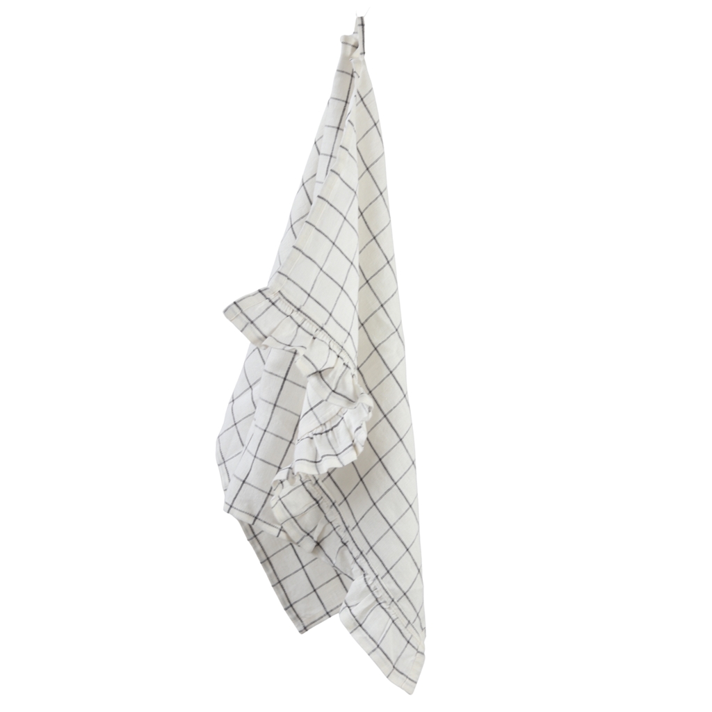 Checkered linen kitchen towel