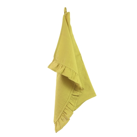 Yellow mustard linen kitchen towel