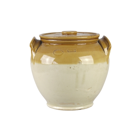 Ceramic jar with glaze with handles
