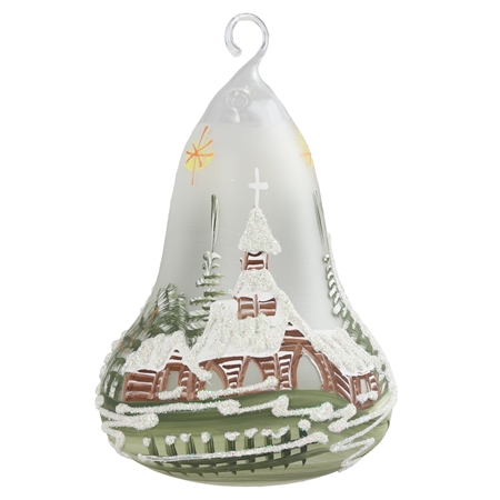 Christmas bell with tea light Winter Chalet scene décor
