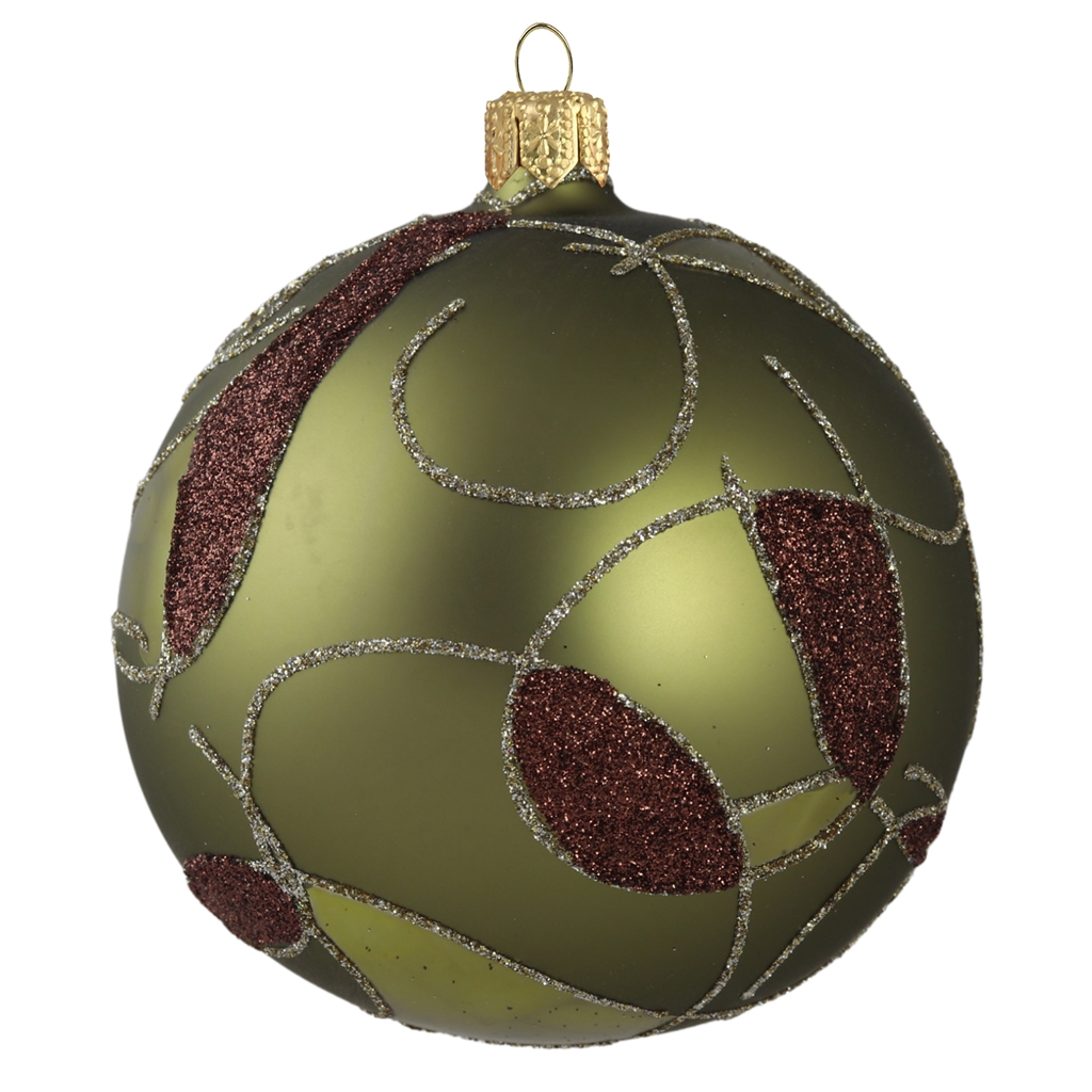 Green Christmas ornament with leaves