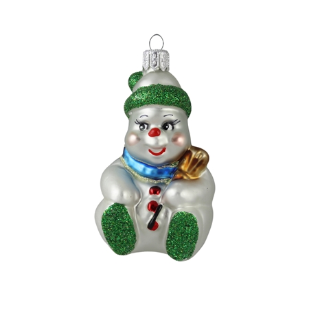 Snowman with a green hat
