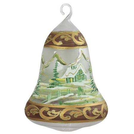 Christmas bell with painted village