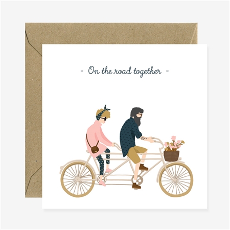 Greeting card on the road together