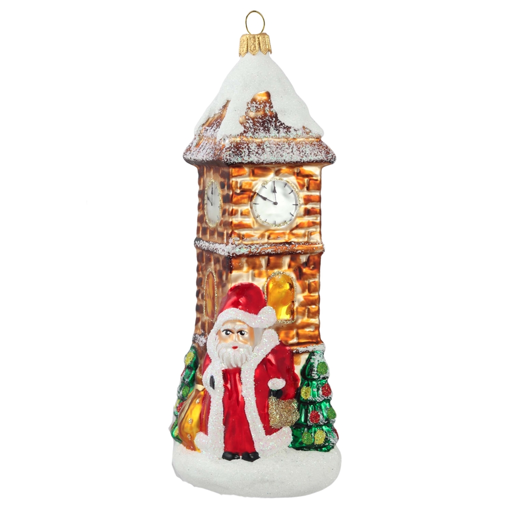 Clock tower with Santa