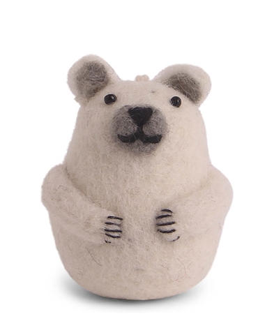 Felt polar bear figurine