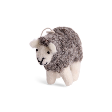 Felt gray sheep decoration