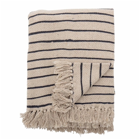 Striped cotton throw