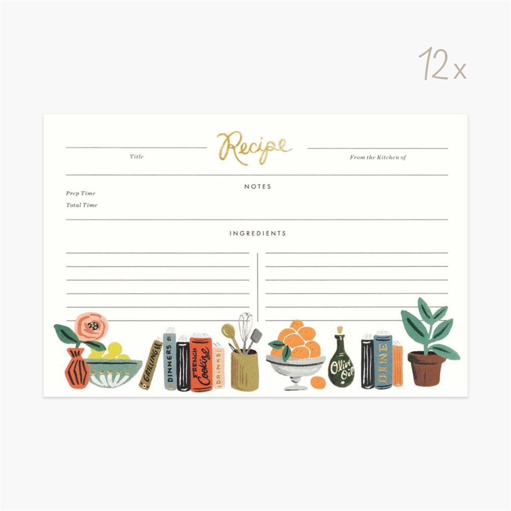 Set of custom recipe cards