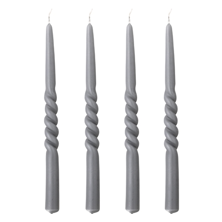 Gray candles twisted 4 pcs