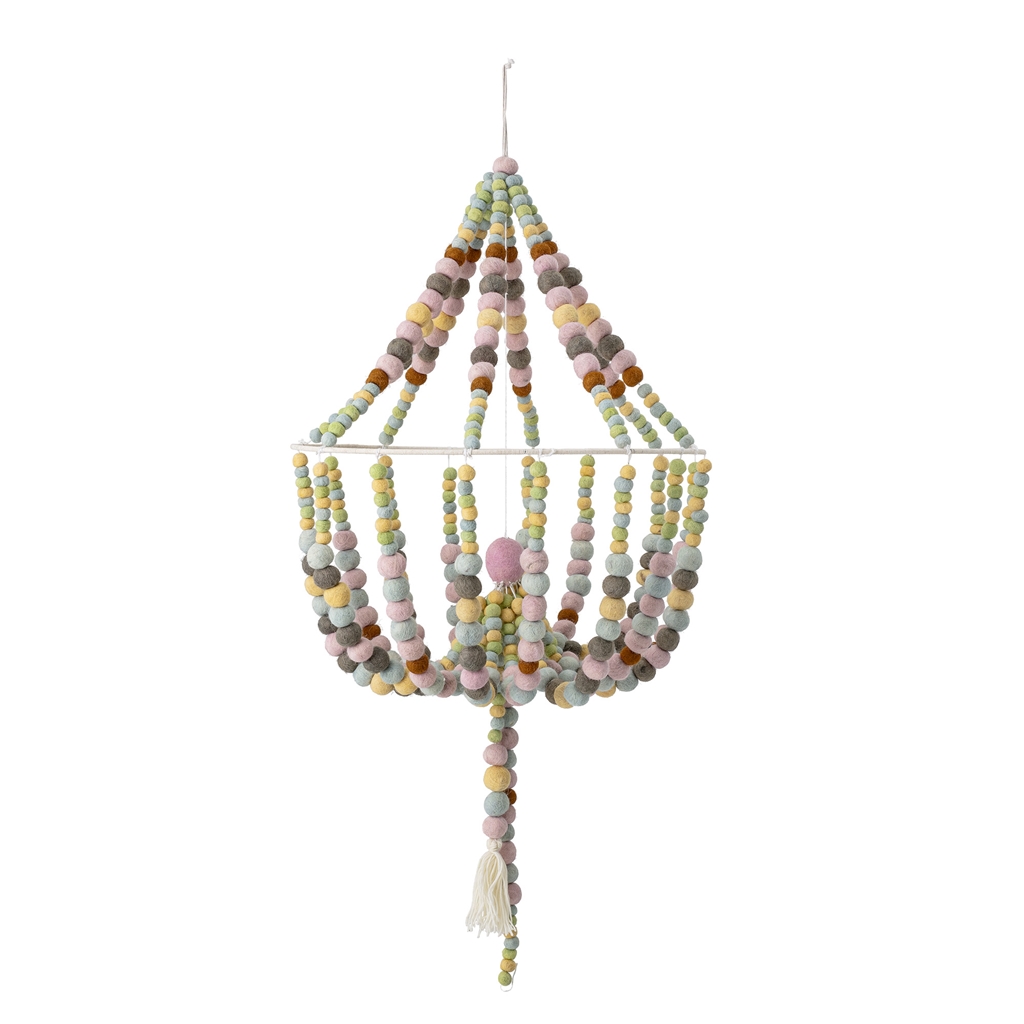 Colorful felt chandelier mobile