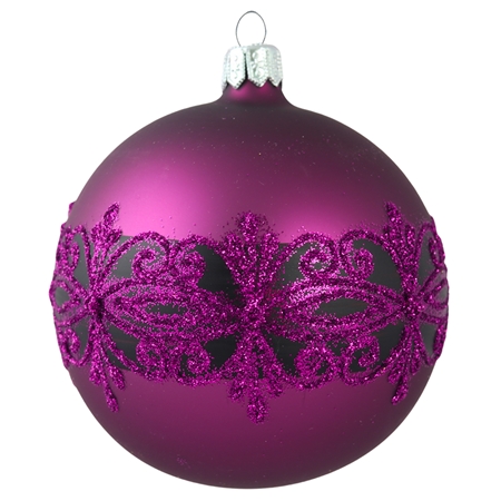 Christmas decoration for Christmas tree - bauble violet with red decor