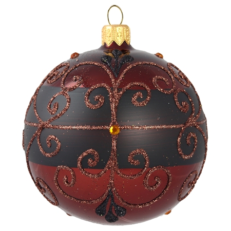Dark brown bauble with décor and rhinestones