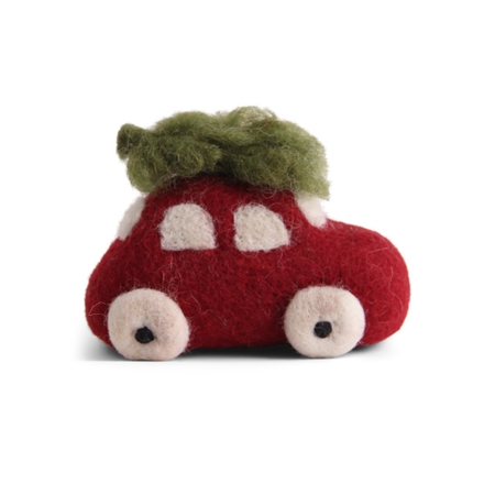 Felt Christmas ornament car with a tree