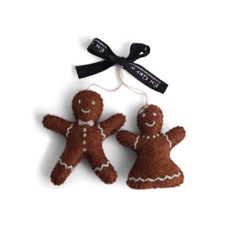 Felt Christmas gingerbread figurines 2 pcs