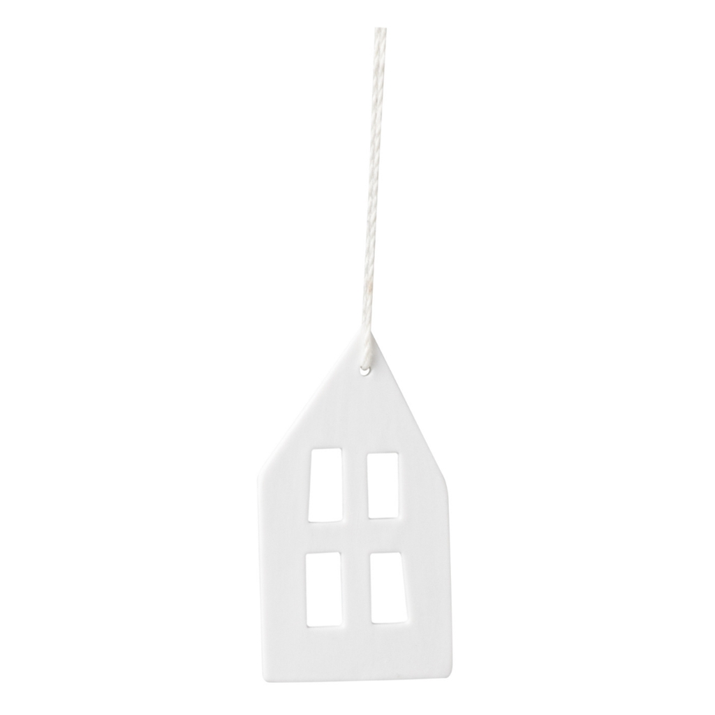 Porcelain house Christmas ornament