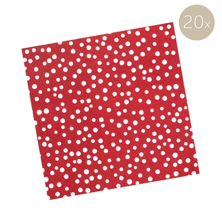 Red napkins with white flakes