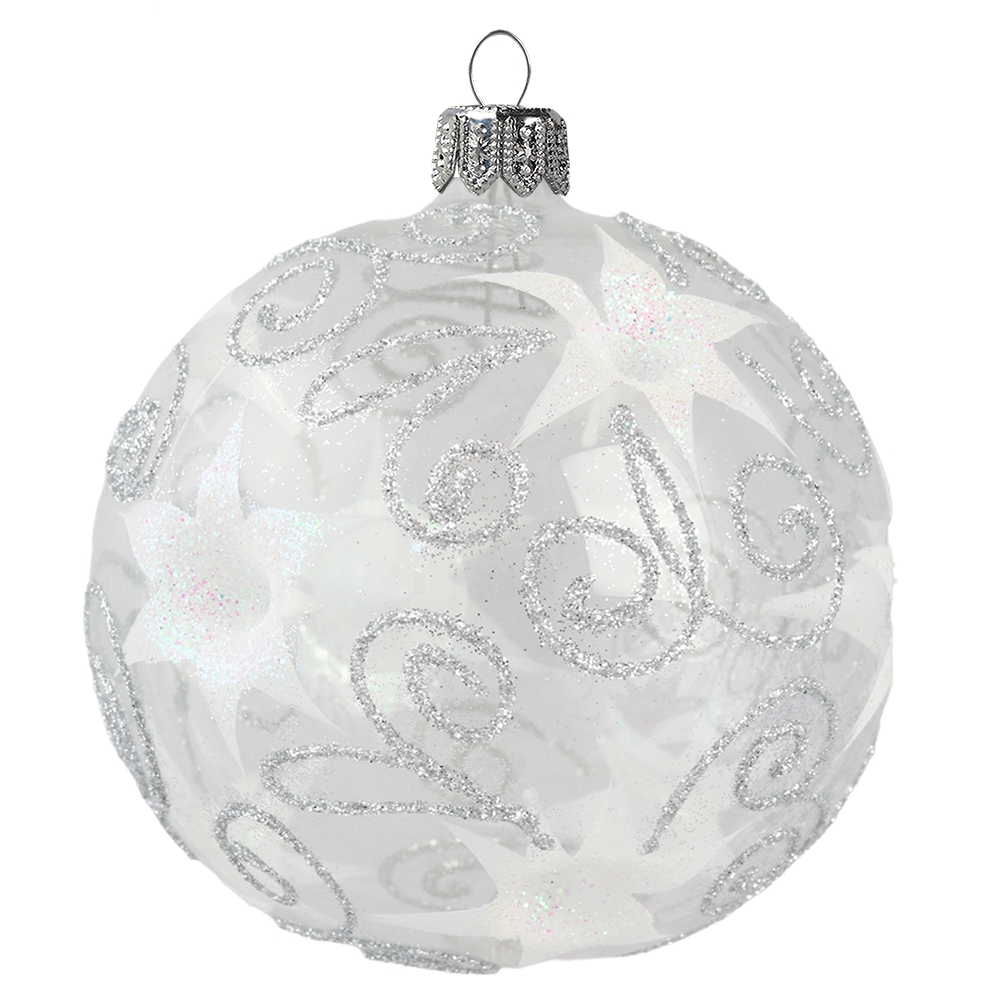 Clear ball ornament with flower decoration