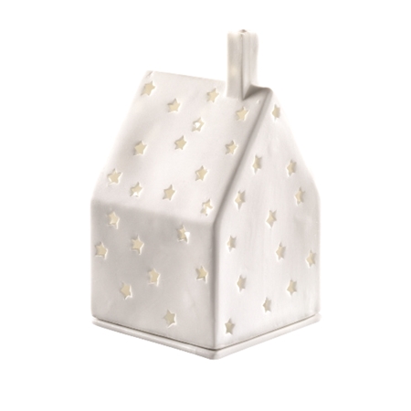 Porcelain candlestick house with stars