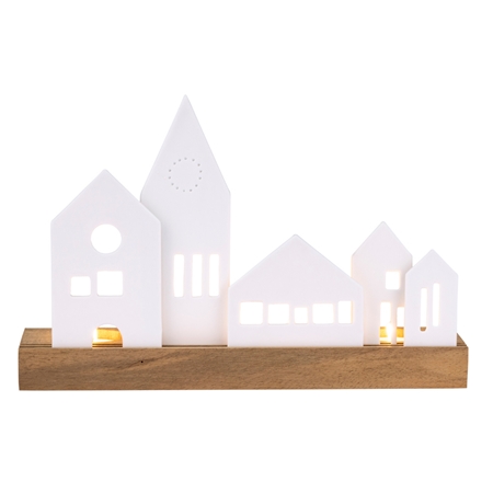 Porcelain candleholder Christmas village