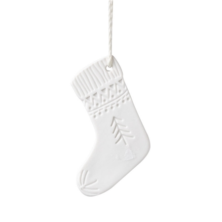 Porcelain ornament winter stocking