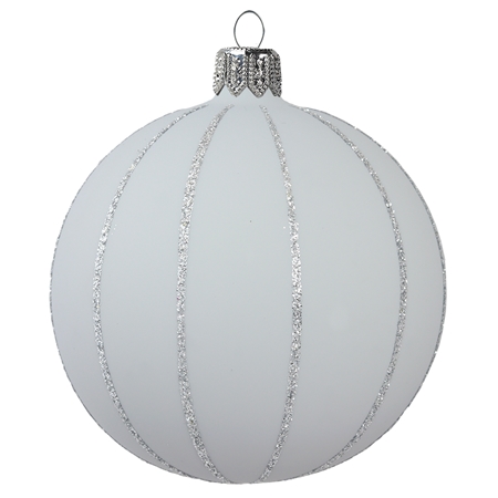 Light grey matt ball ornament with decoration