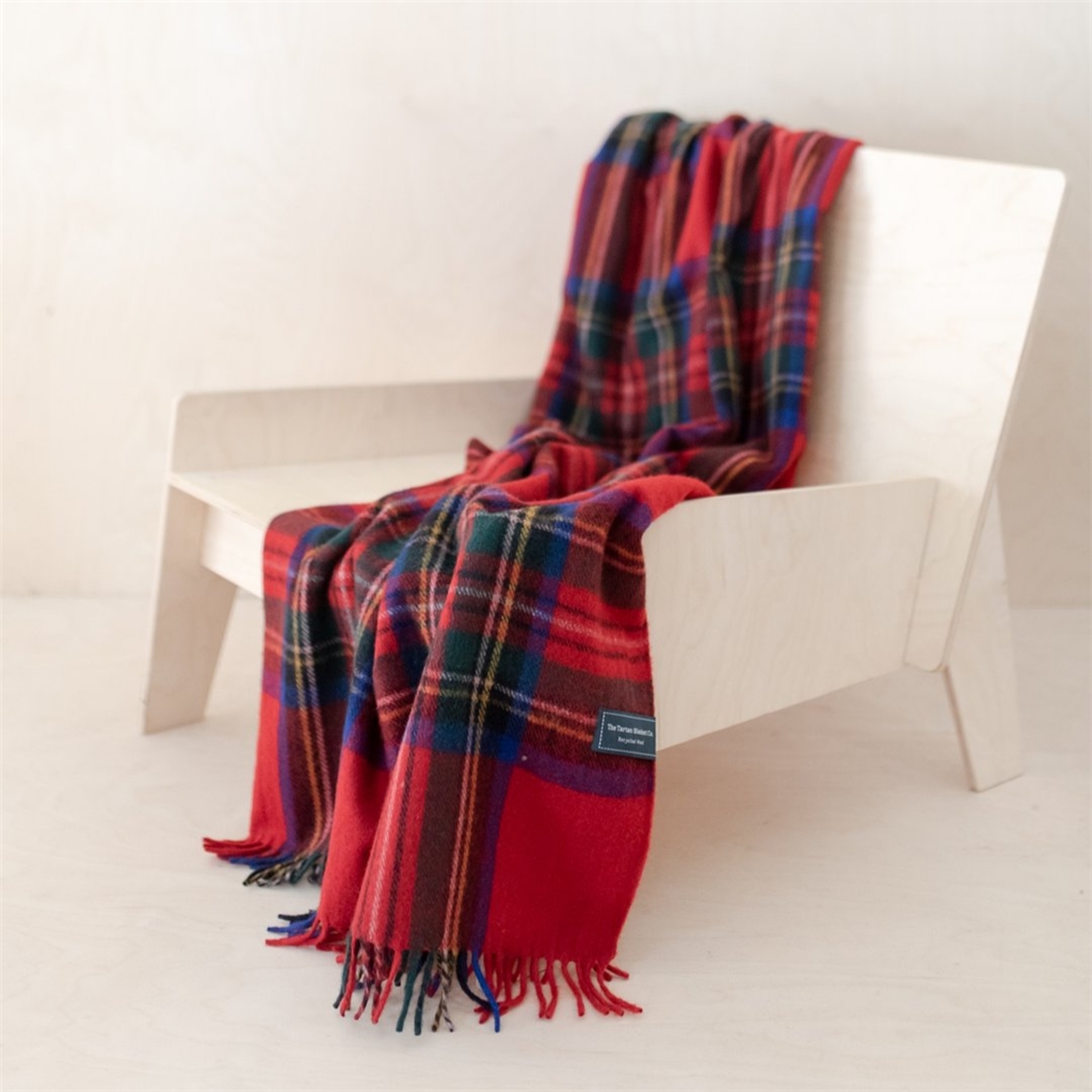 Wool blanket small Christmas tartan