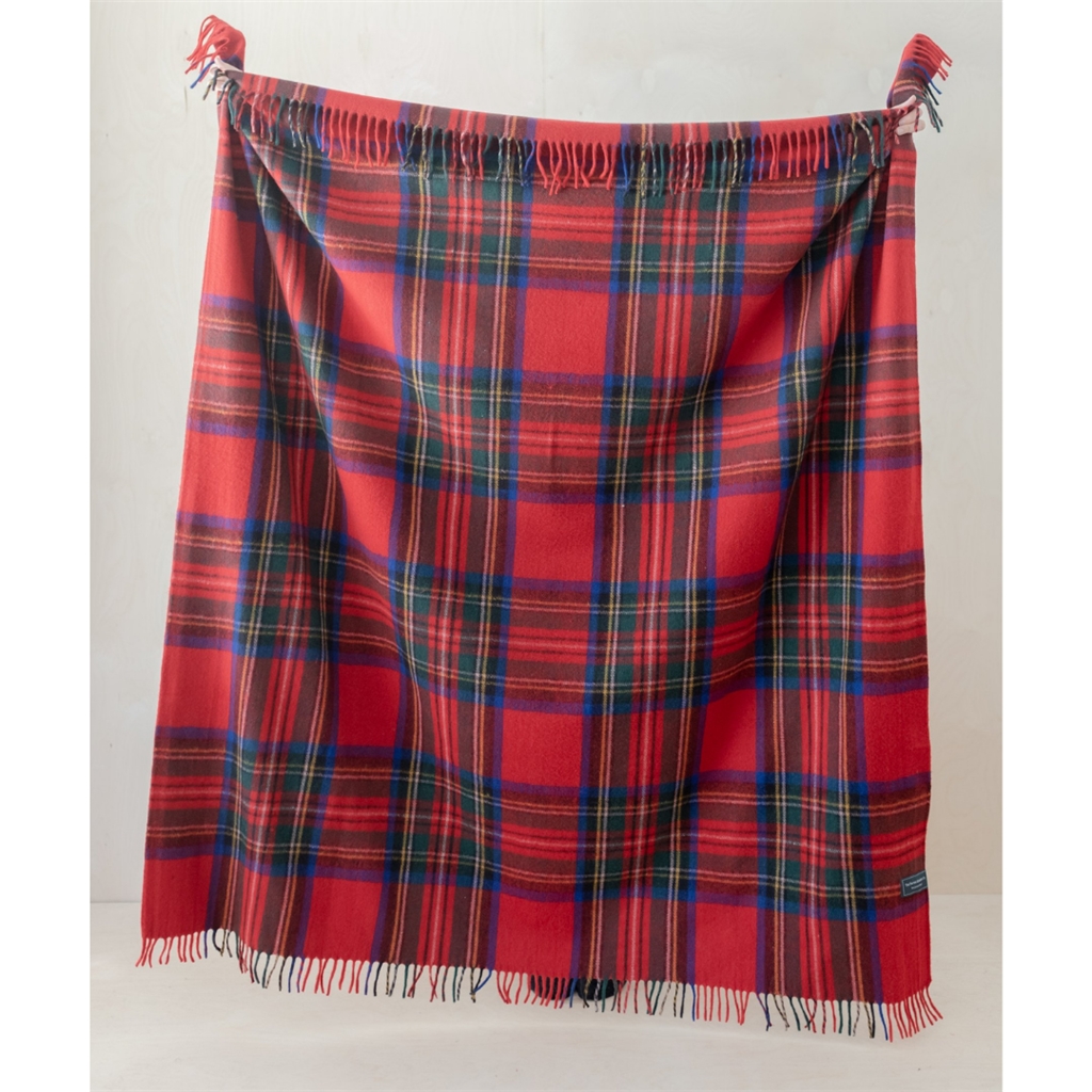 Wool blanket large Christmas tartan