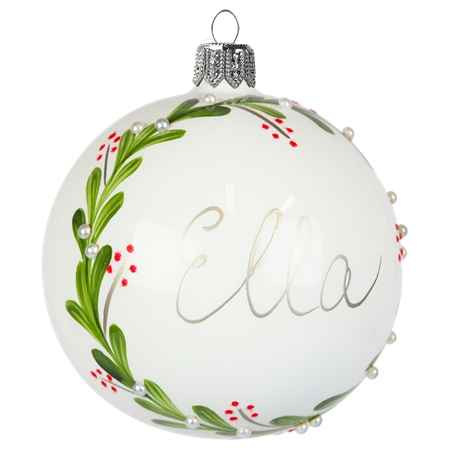 Christmas customized bauble with mistletoe décor