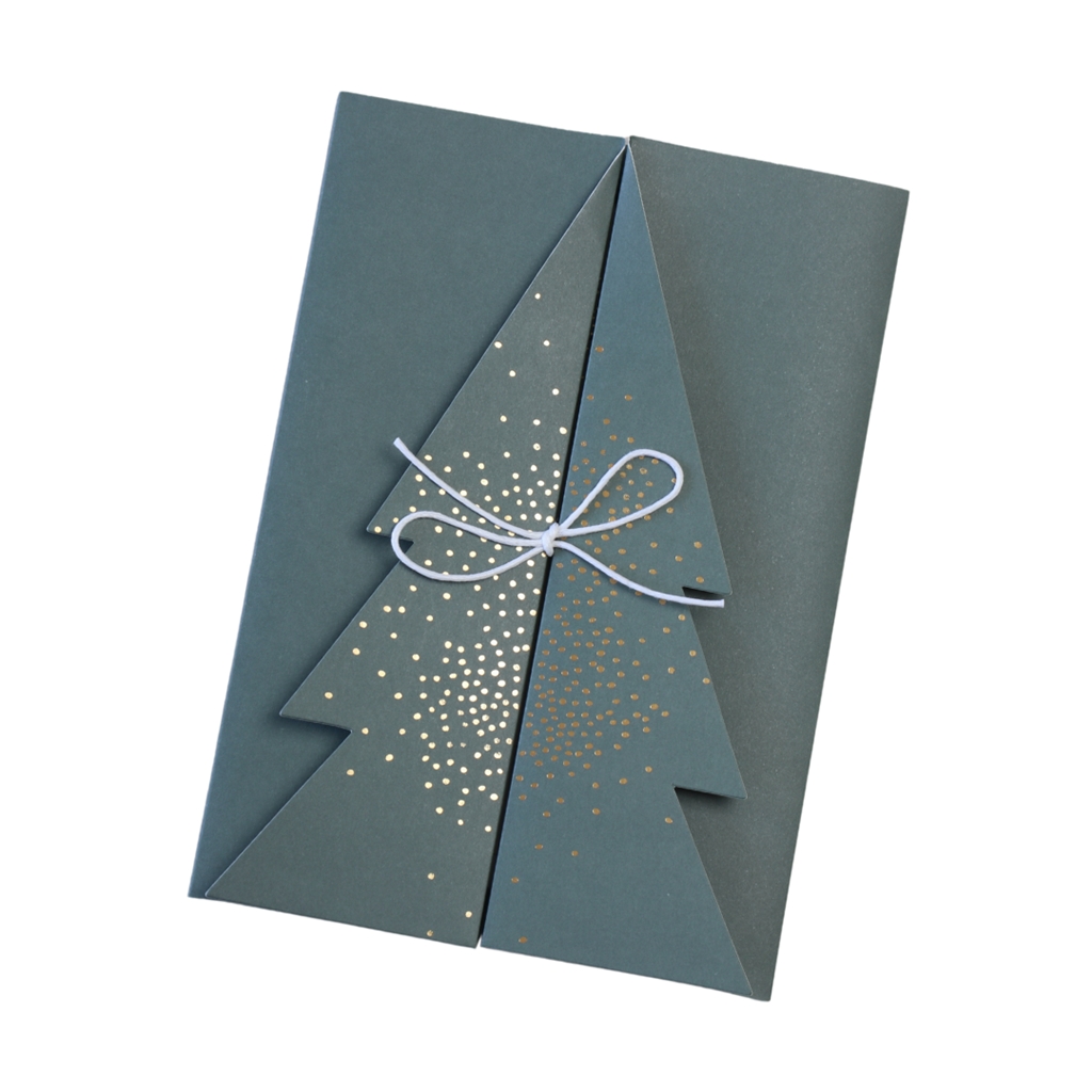 Folded Christmas card conifer