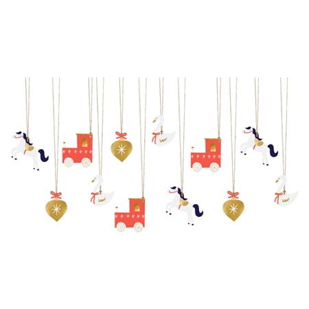 Christmas gift tags with trains