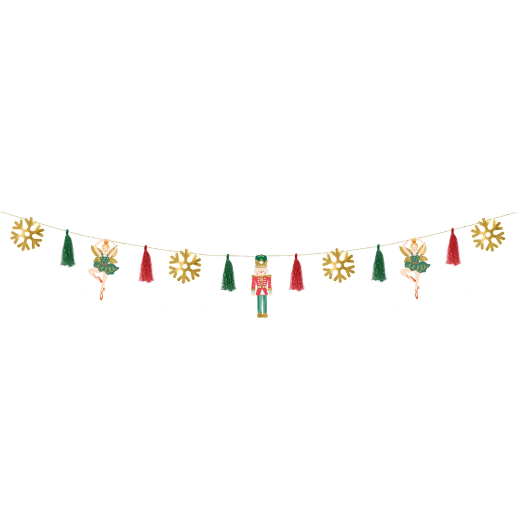 Christmas garland with nutcracker