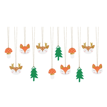 Christmas gift tags with forest animals