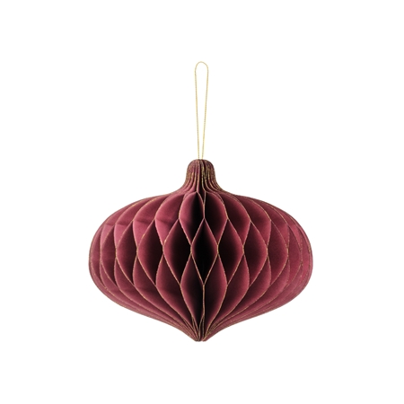 Folded paper Christmas ornament burgundy onion