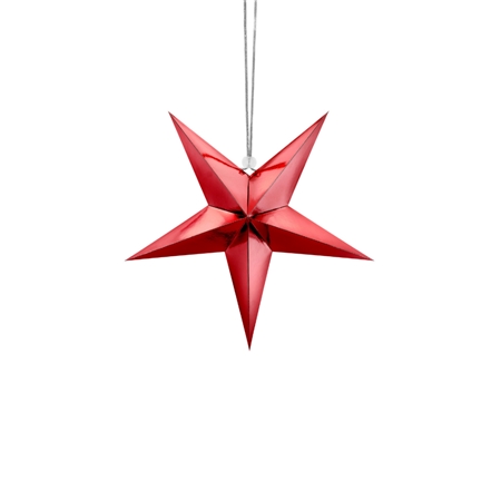 Little red paper star ornament