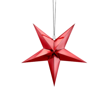 Red paper star ornament medium