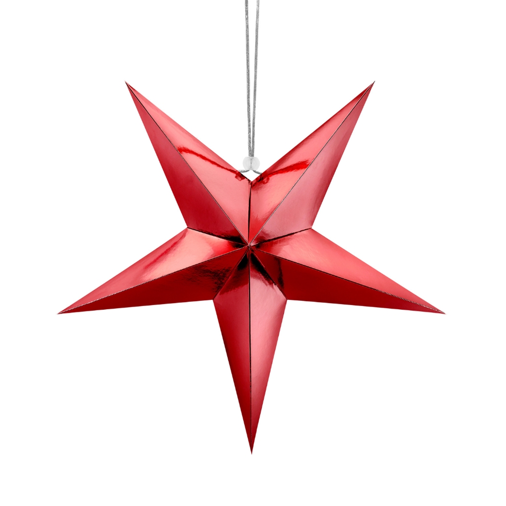 Red paper star ornament large