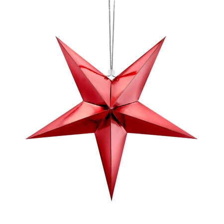 Red paper star ornament large