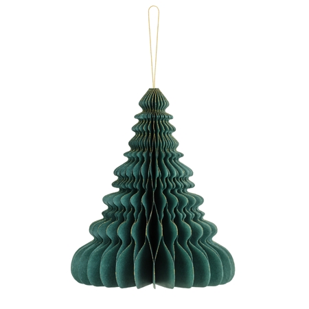 Folded paper Christmas ornament green tree large