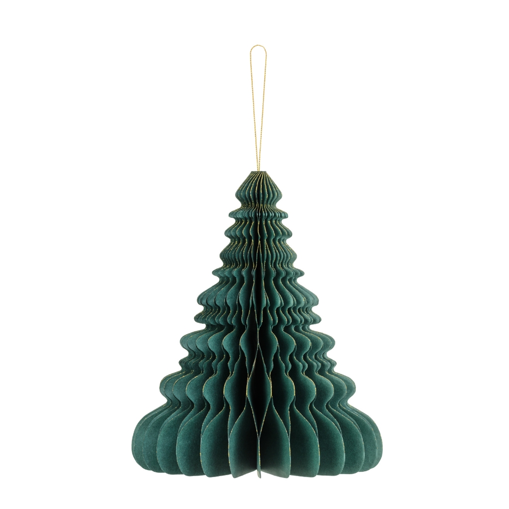 Folded paper Christmas ornament green tree medium