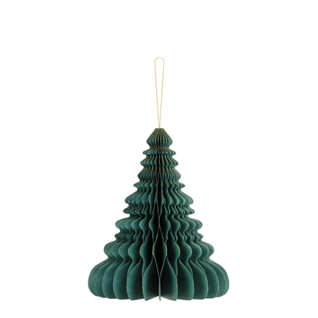 Folded paper Christmas ornament green tree small